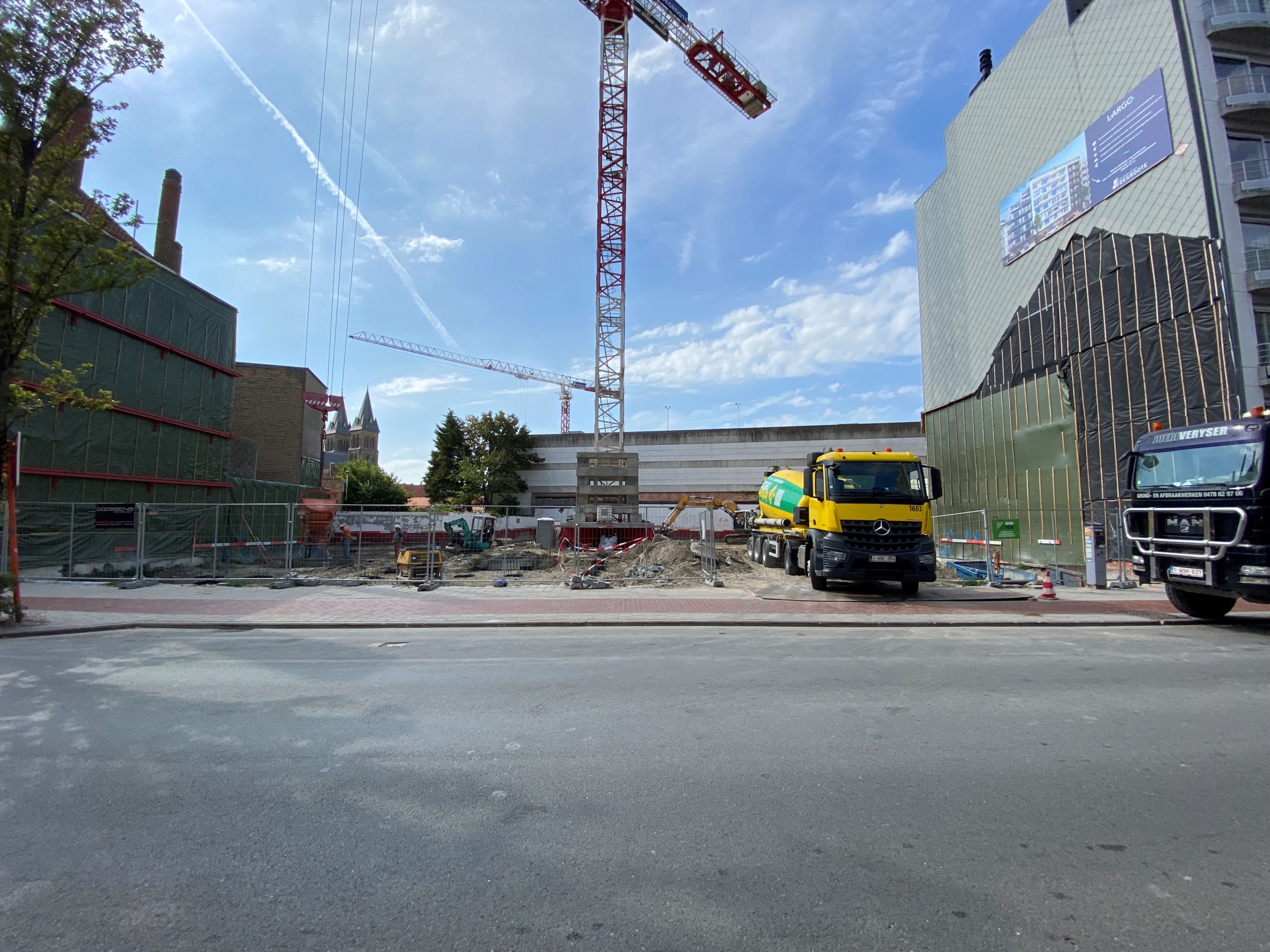 Op de werf van nieuwbouwproject Largo Oostende